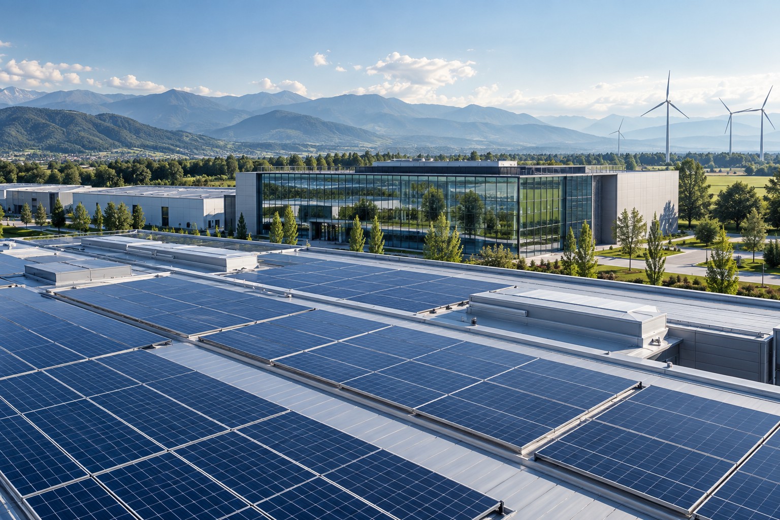 Un sito industriale con impianti per la produzione di energia